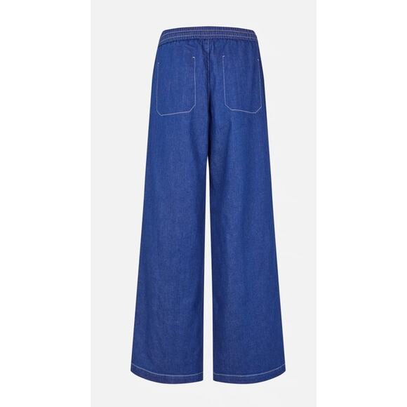 BAUM UND PFERDGARTEN Women Noiella Trousers Pants Blue Depths Wide Leg Jeans 42 - Picture 2 of 10